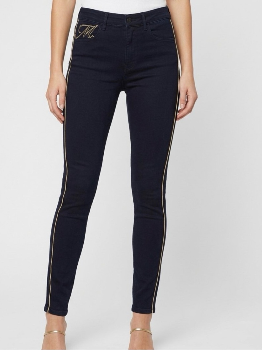 Mavi gold Tess high rise super skinny crop jeans black 27
